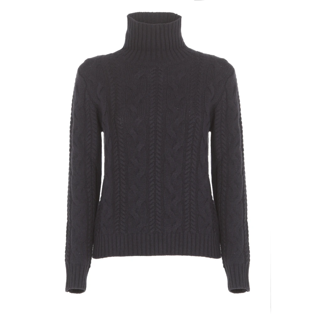 Kangra Blauwe Kasjmier Wol Hoge Hals Trui Blue Dames