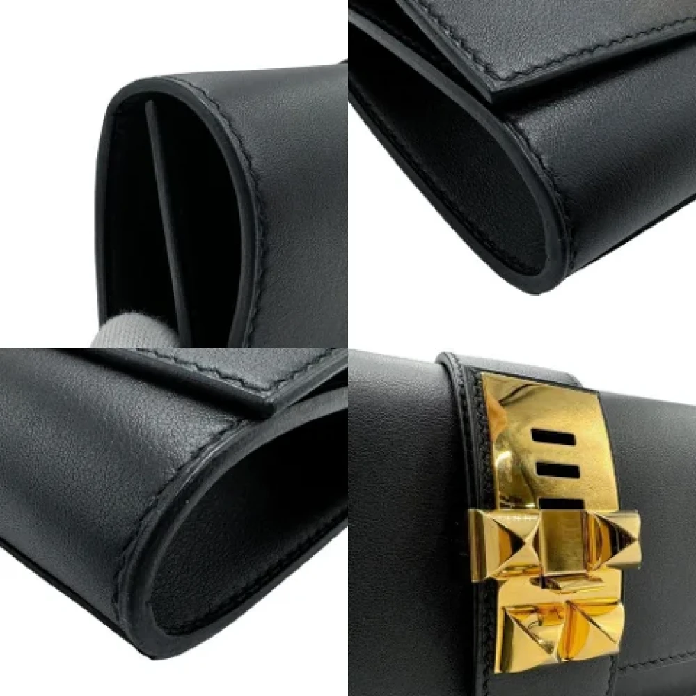 Hermès Vintage Pre-owned Leather clutches Black Dames