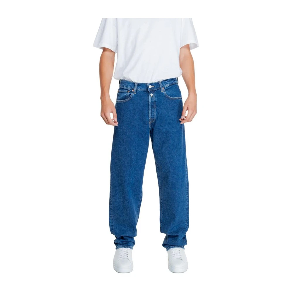 Replay Blauwe Straight Jeans van Katoenmix Blue Heren