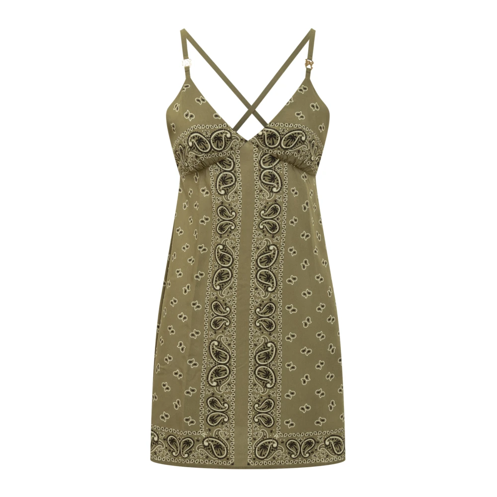 Palm Angels Paisley Slip Jurk Green Dames