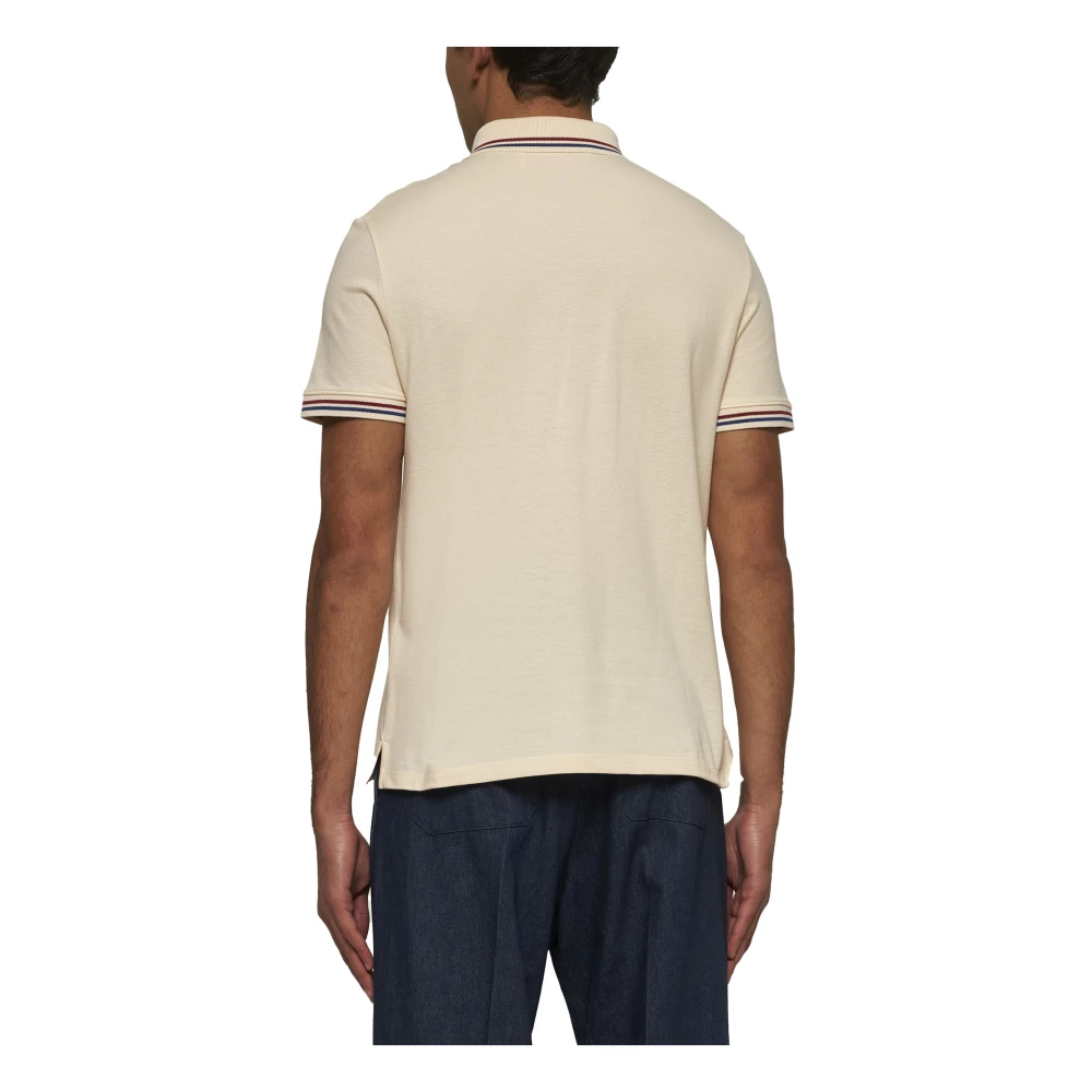 Valentino Gestreept Poloshirt Beige Katoen Pique Yellow Heren