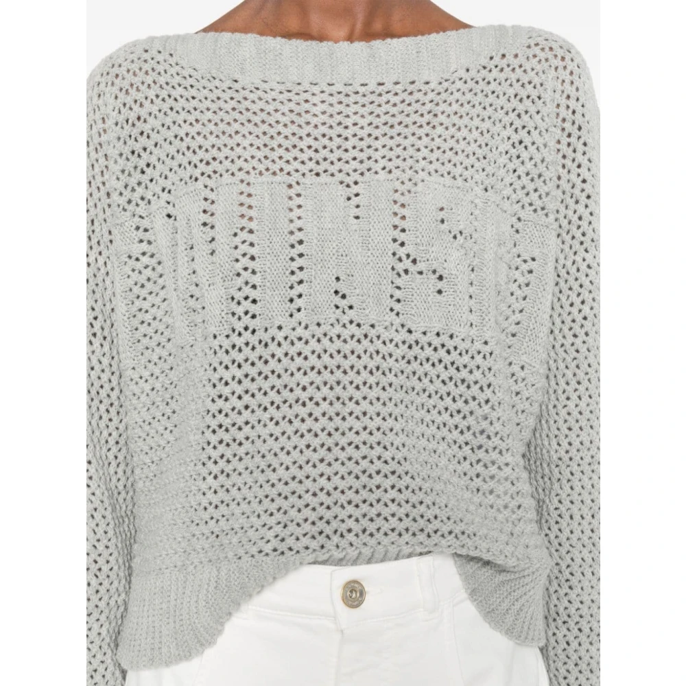Twinset Grijze Gebreide Boothals Trui Gray Dames