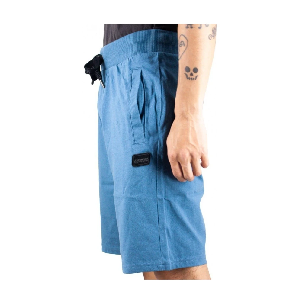 Cerruti 1881 Jersey Shorts Etretat Stijl Blue Heren