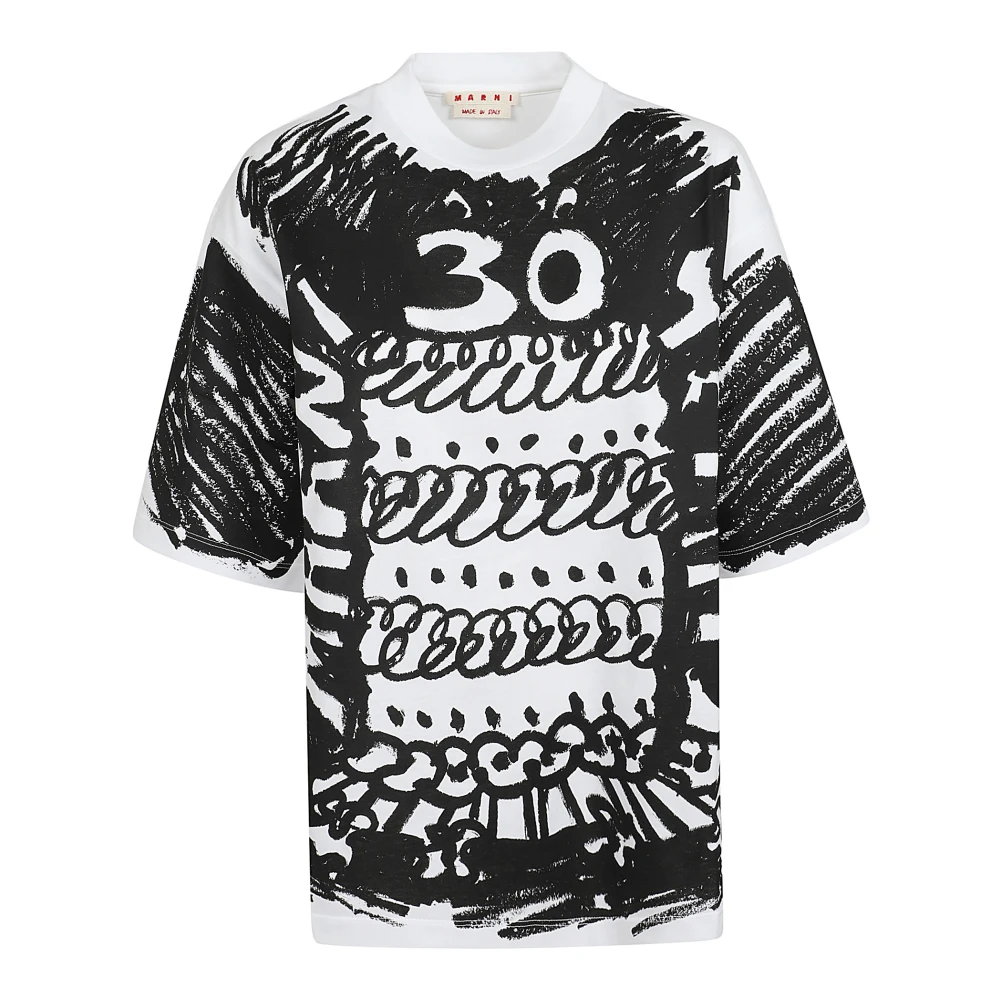 Marni Witte T-shirts & Polo's voor vrouwen Black Dames