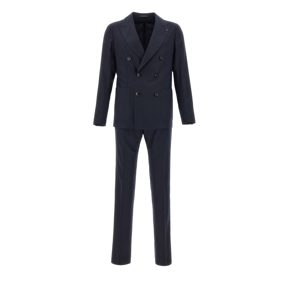 Tagliatore Men's Blue Double Breasted Suits, L, Dresses
