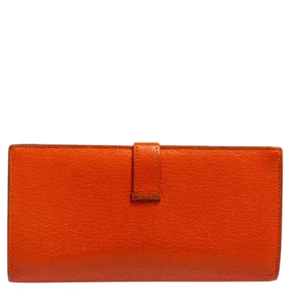 Hermès Vintage Pre-owned Leather wallets Orange Dames