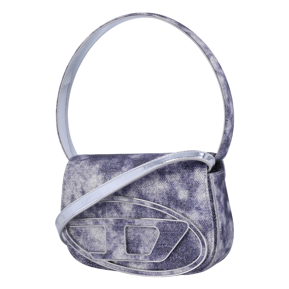 Diesel Glitter Print Crossbody Tas Blue Dames