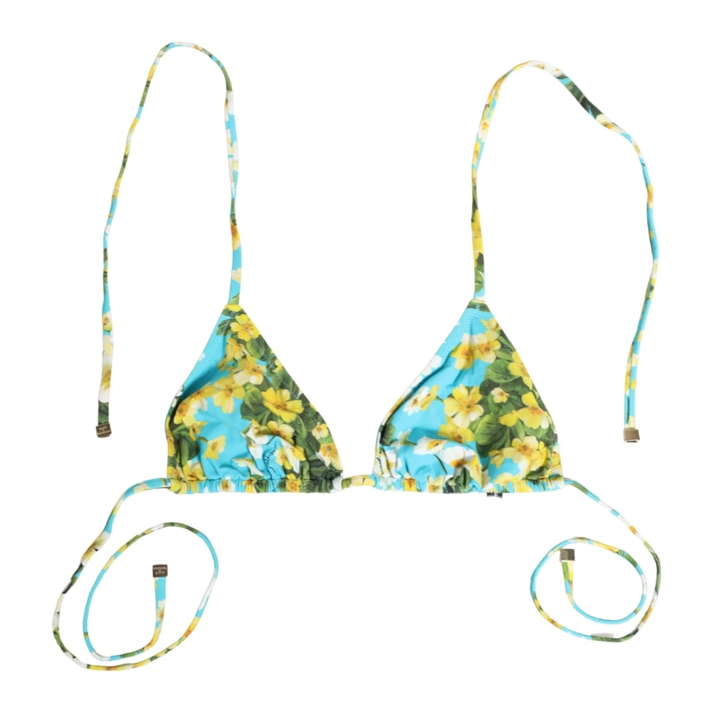Dolce & Gabbana Floral Print Halter Bikini Top - Female - Bikinis - Multicolor - Xs - Swimwear