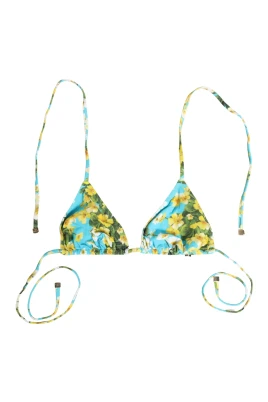 Blommigt halterneck-bikiniöverdel