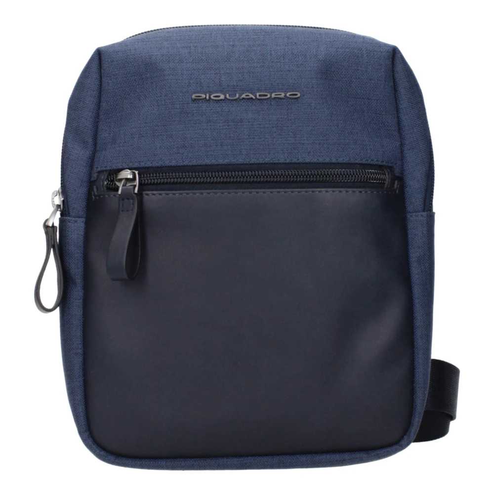 Piquadro Vrouw Blauw Tassen Dames, One Size, E Stoffen Crossbody Tas Met Logo