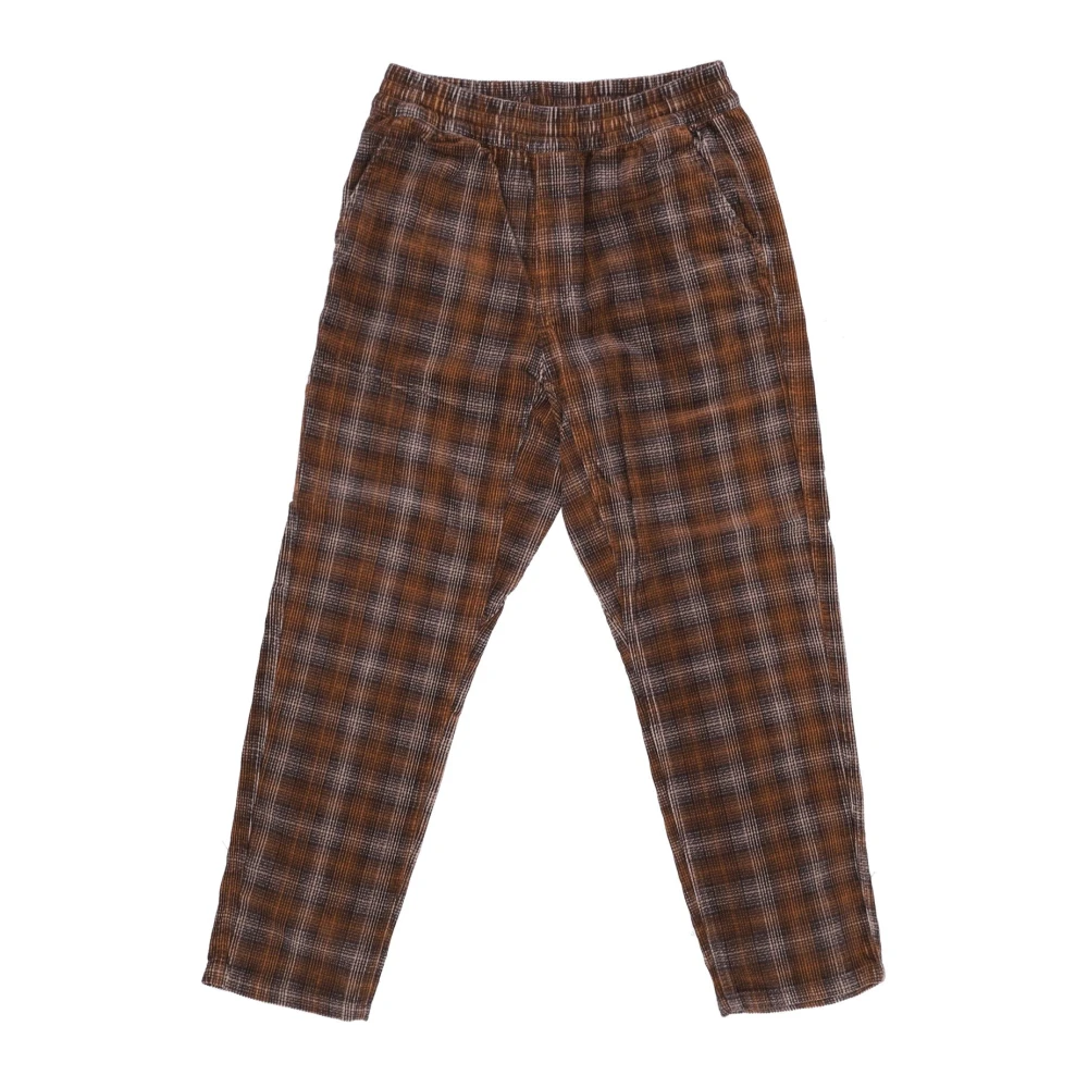 Carhartt WIP Geruite Lange Broek voor Mannen Brown Heren