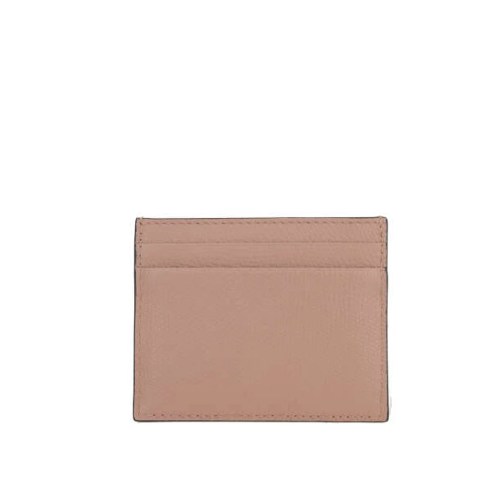 Valentino Garavani Signature VLogo Leren Kaarthouder Beige Dames