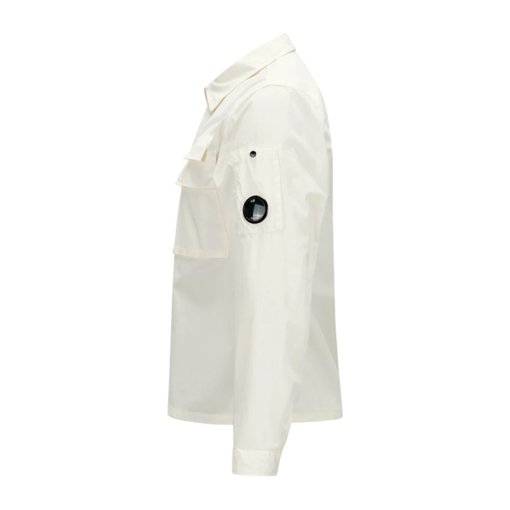 C.P. Company Moderne witte rits-voorkant casual overhemd White Heren