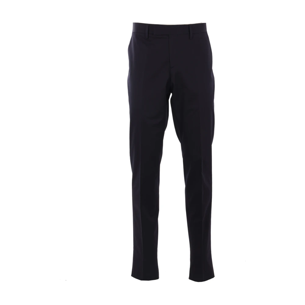 Lardini Donkerblauwe Katoenen Stretchbroek Black Heren
