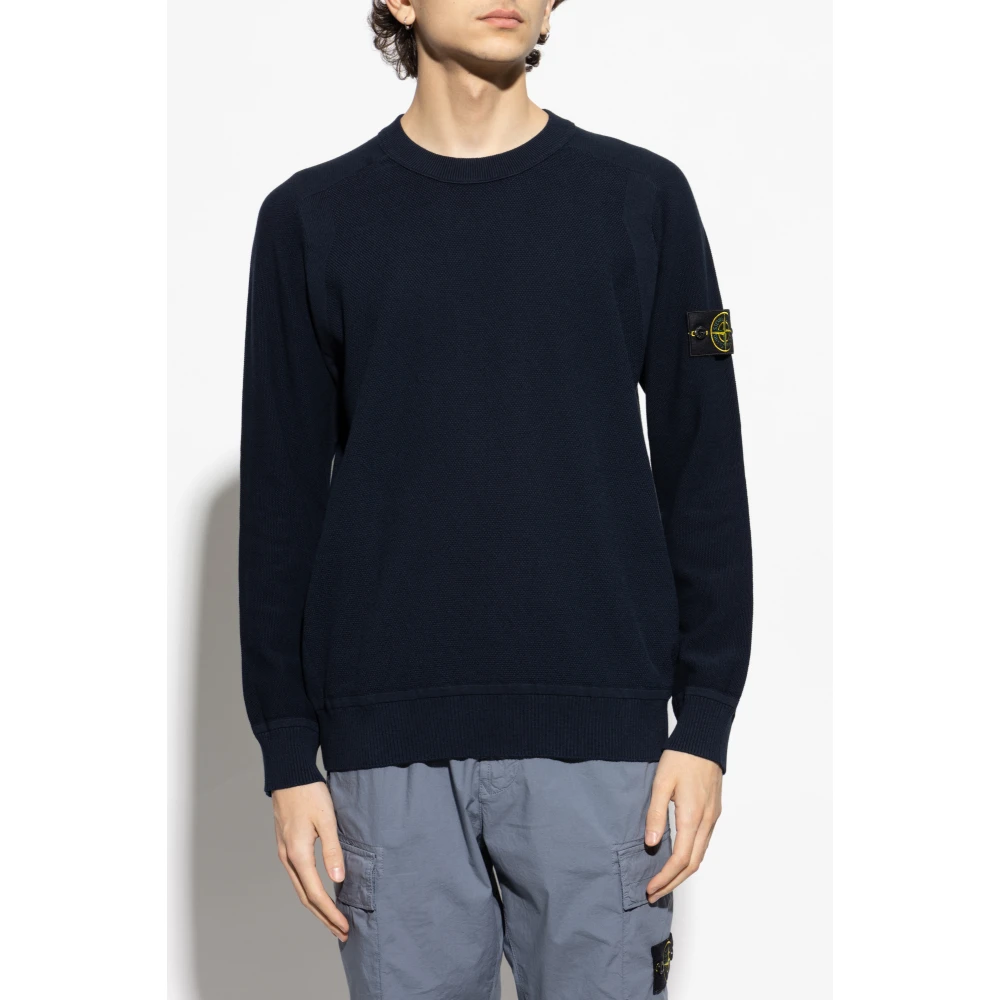 Stone Island Trui met logo Blue Heren