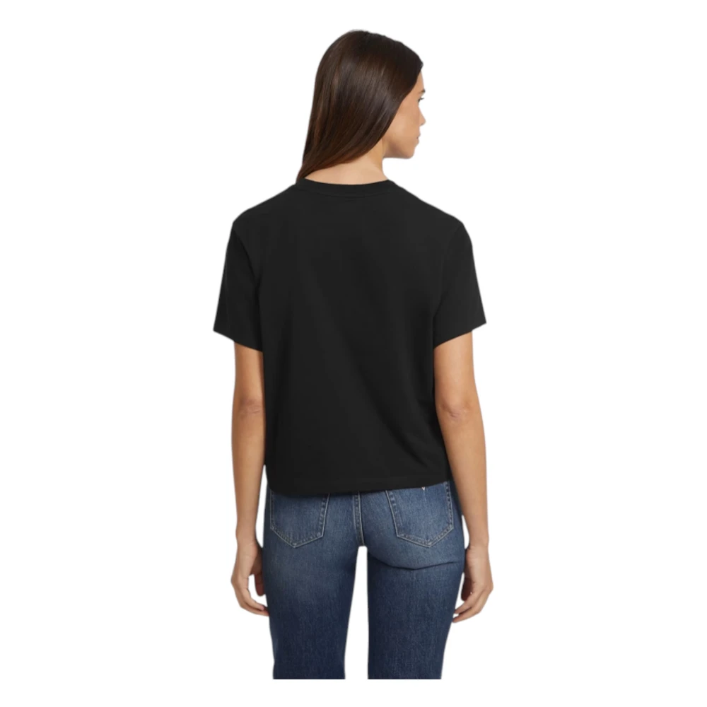 Guess Biologisch Katoenen Boxy T-shirt Black Dames