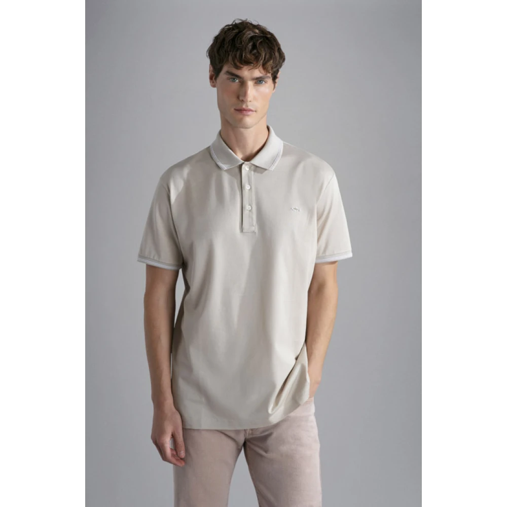 PAUL & SHARK Katoenen Polo Shirt Klassieke Stijl Beige Heren