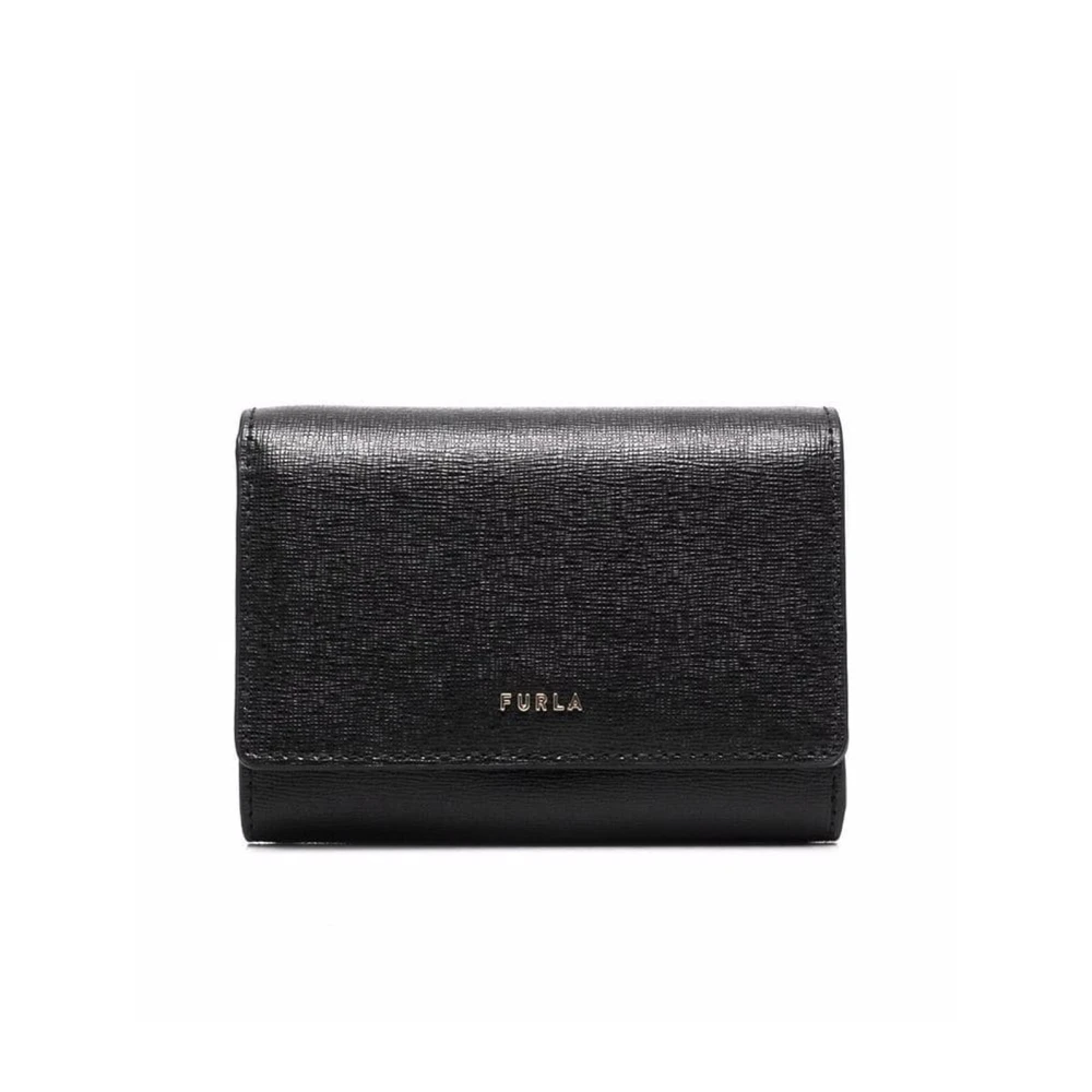 Furla Zwarte Compacte Portemonnee met Muntvak Black Dames