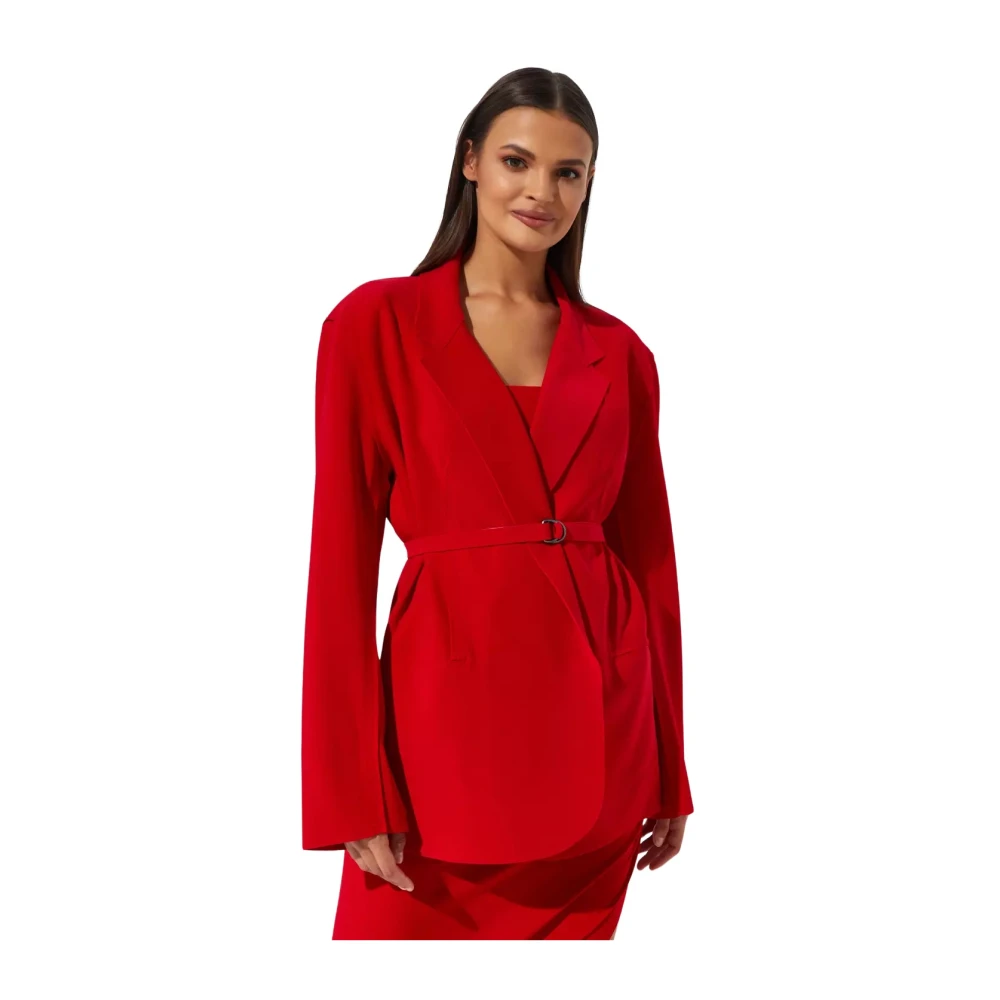 Norma Kamali Rode ceintuurblazer Red Dames