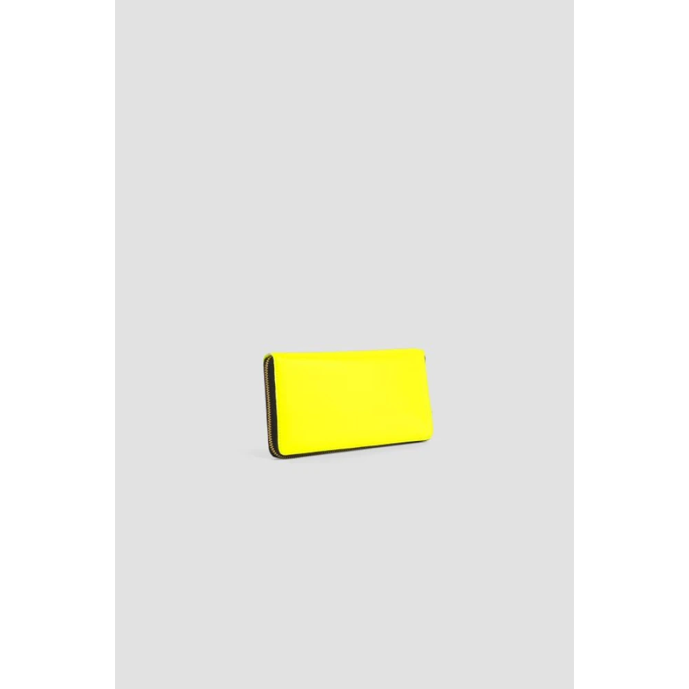 Comme des Garçons Neon Gele Portemonnee met Multicolor Interieur Yellow Dames