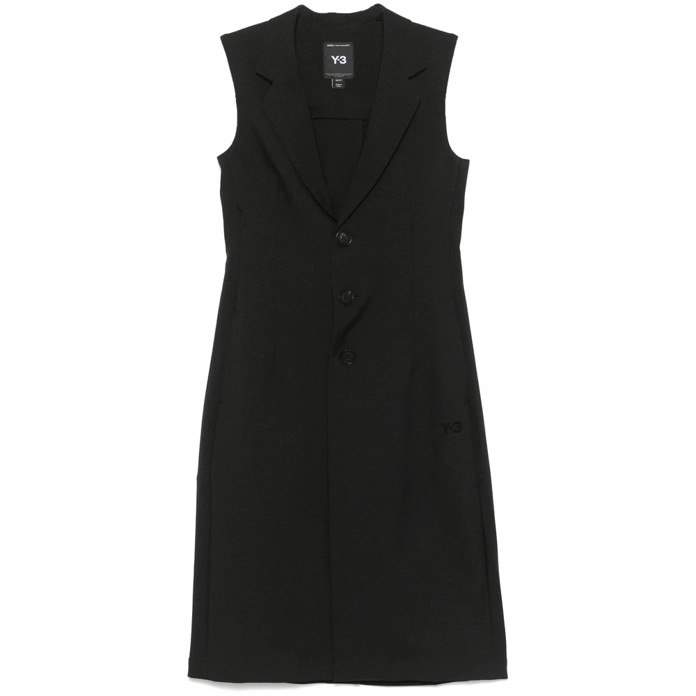 Y-3 Zwarte Geknoopte Rits Waistcoat met Zakken Black Dames