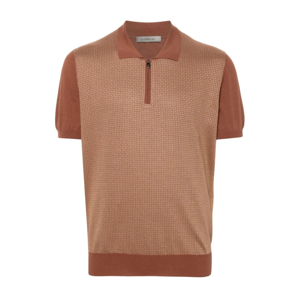 Corneliani Casual Polo Shirt in Bruin Brown Heren