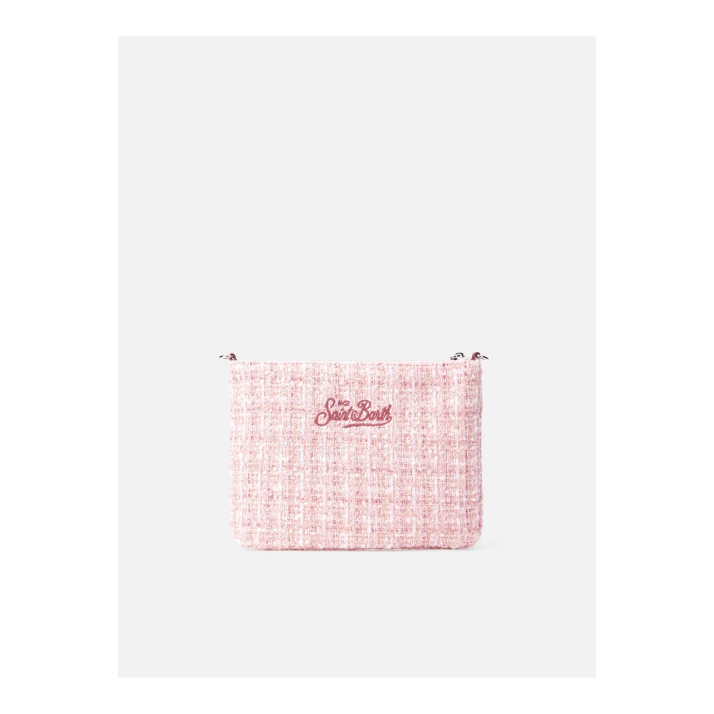 Saint Barth Parisienne Tweed Roze Clutch Tas Pink Dames