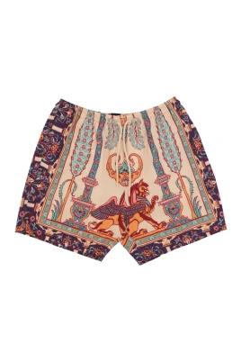 Beige Simshorts med Intern Mesh