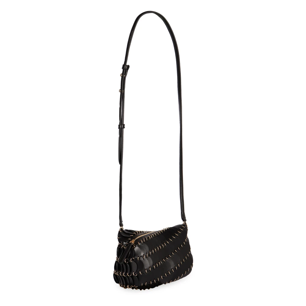 Paco Rabanne Leren Crossbody Tas met Verstelbare Band Black Dames