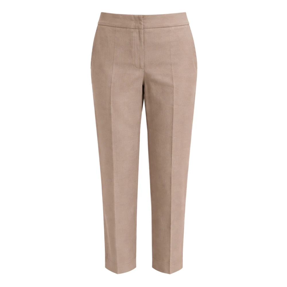 Seventy Beige Cropped Trousers, Female, Xl, Sartorial Linen Trousers