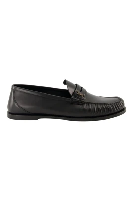 Svarta läder herrloafers