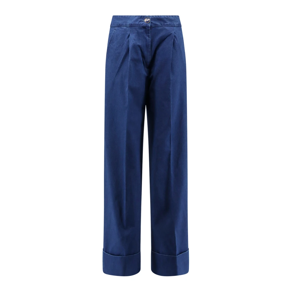 Valentino Wijde pasvorm bodemvouw jeans Blue Dames