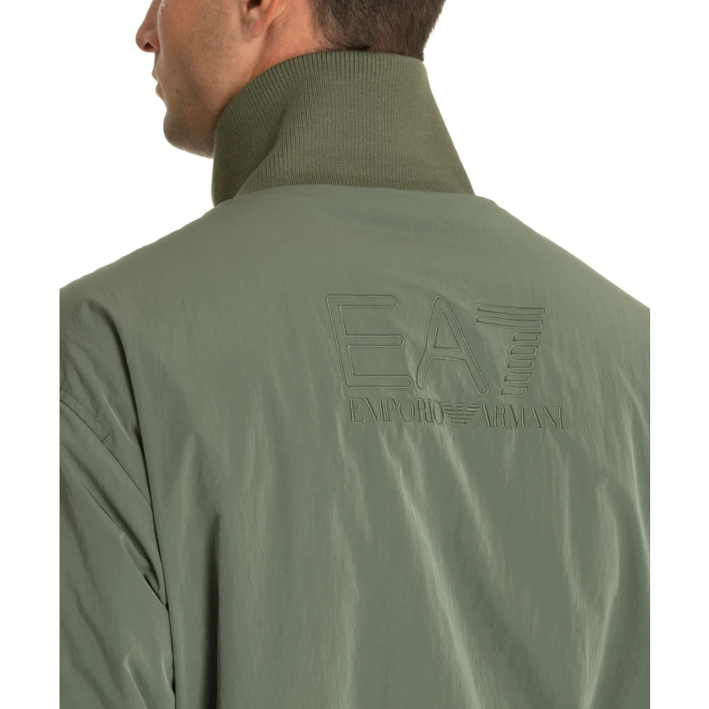 Emporio Armani EA7 Ritssluiting Effen Logo Zakken Jas Green Heren