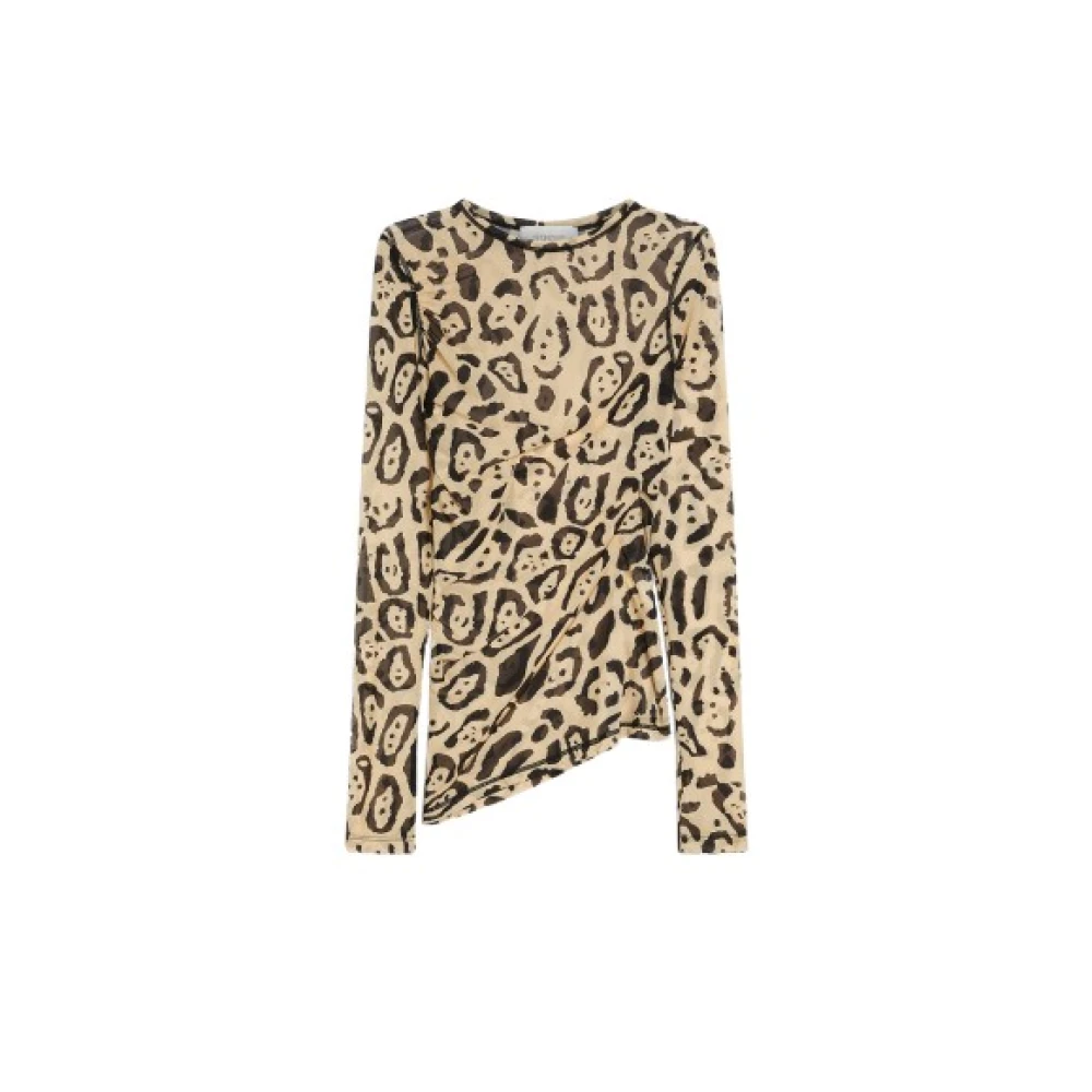 Max Mara Dierenprint Tule Longsleeve T-shirt Brown Dames