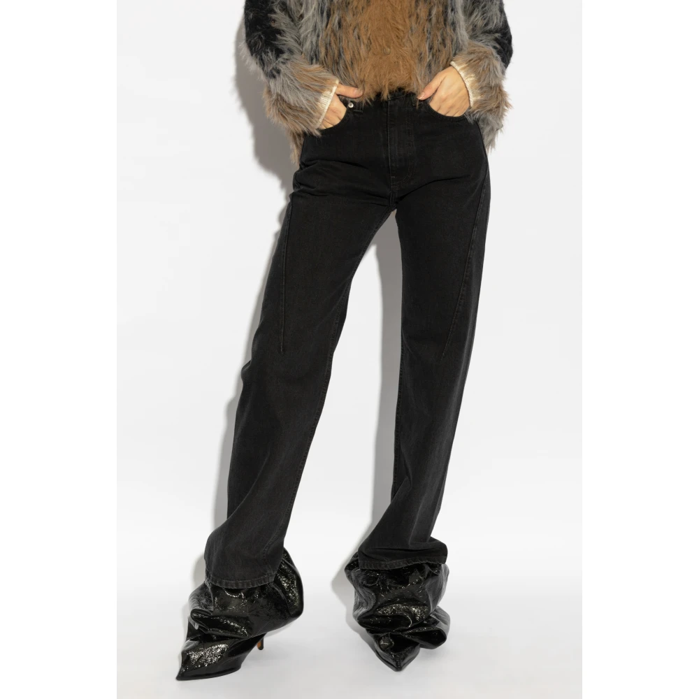 Y Project Jeans met logo Black Dames