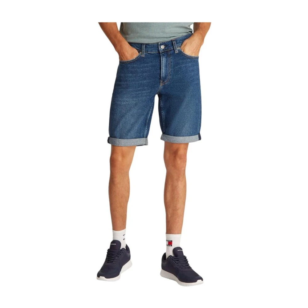 Calvin Klein Jeans Men's Blue Denim Shorts, W31, Cotton Bermuda Shorts For