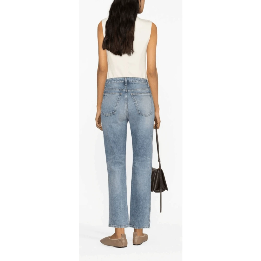 Khaite Stonewashed Straight-Leg Jeans Blue Dames