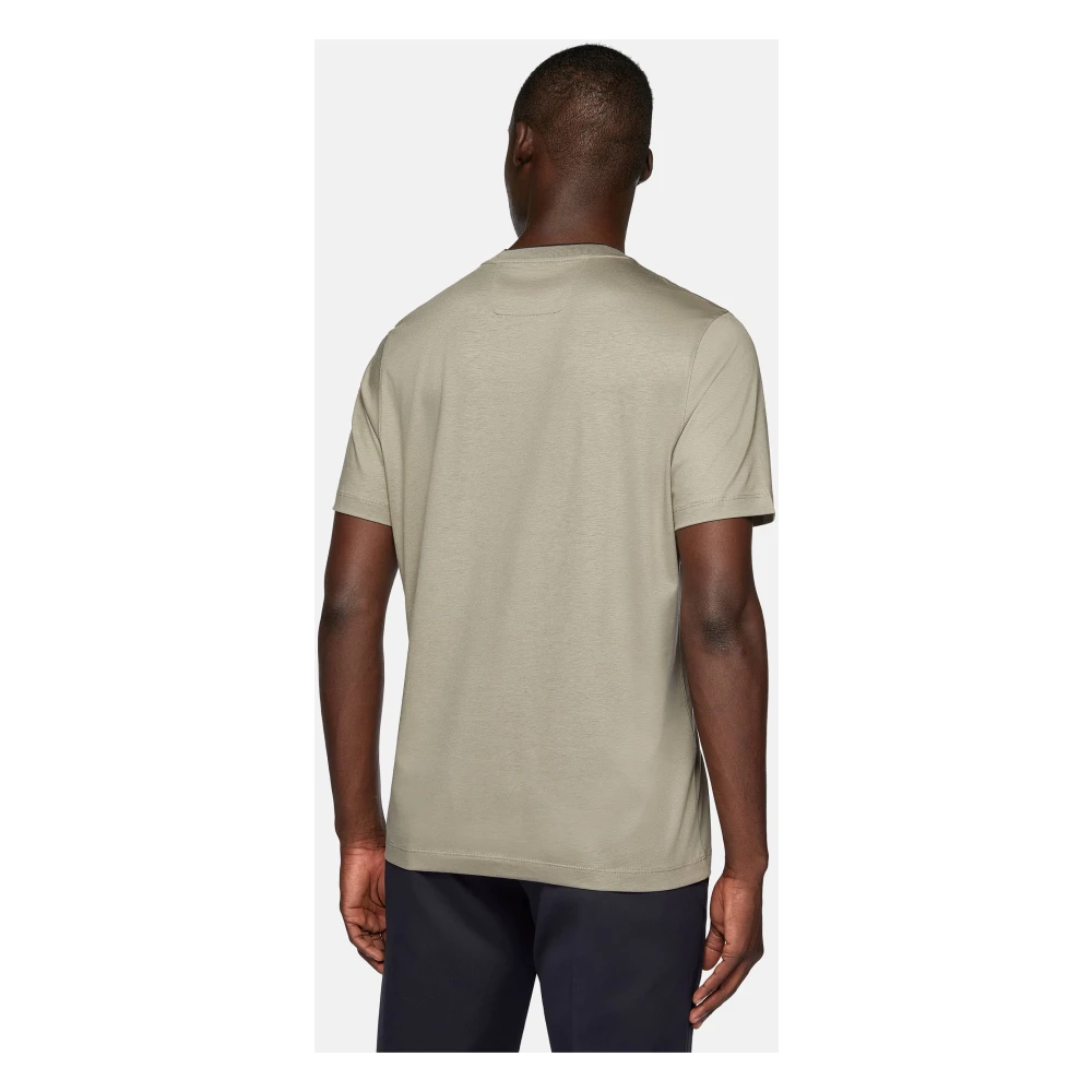 Boggi Milano T-shirt in katoen en Tencel jersey Blue Heren