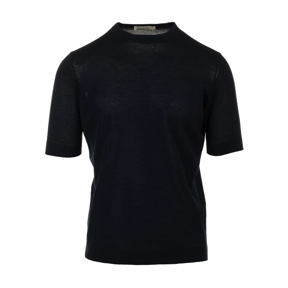 Filippo De Laurentiis Blauwe T-shirts en Polos MC Fit Blue Heren