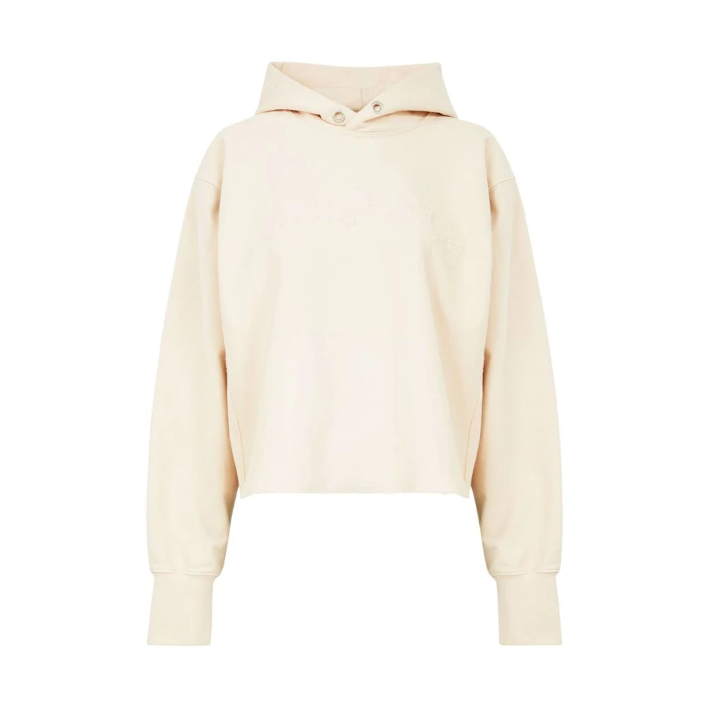 Maison Margiela Beige Hoodie met Logo Borduursel Beige Dames