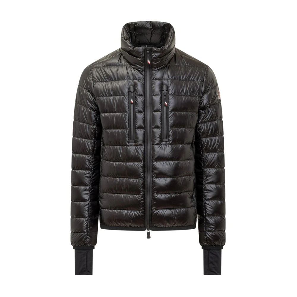 Moncler Zwarte Gewatteerde Jas met AquaGuard Rits Black Heren