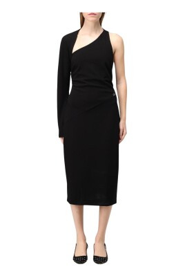 oneshoulder-midi-dress-asymmetrical-knit