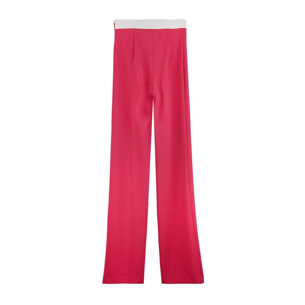 Elisabetta Franchi Palazzo Broek met Rits en Haak Pink Dames