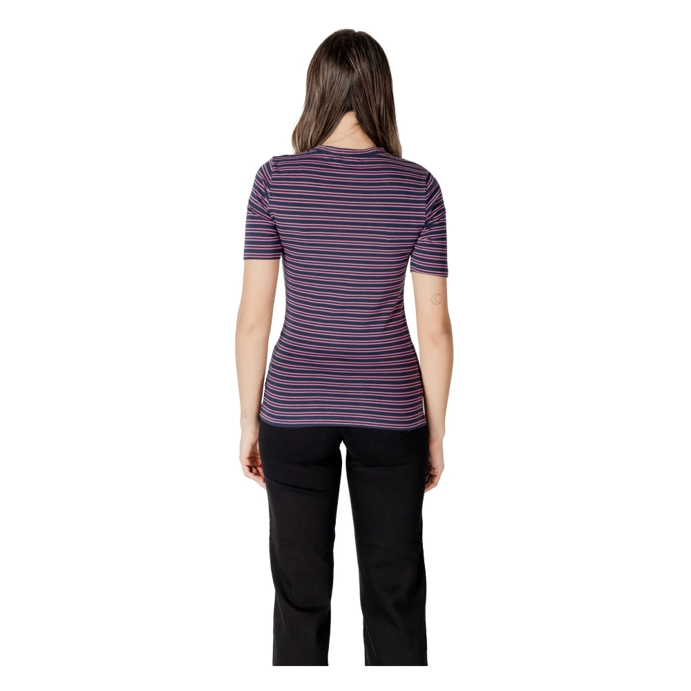 Ichi Blauw & Wit Gestreept T-shirt Multicolor Dames