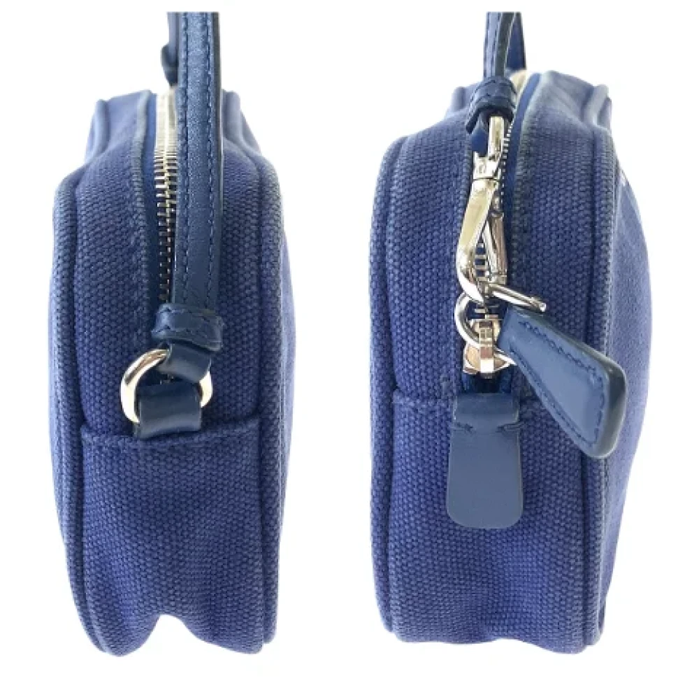 Prada Vintage Pre-owned Canvas clutches Blue Dames