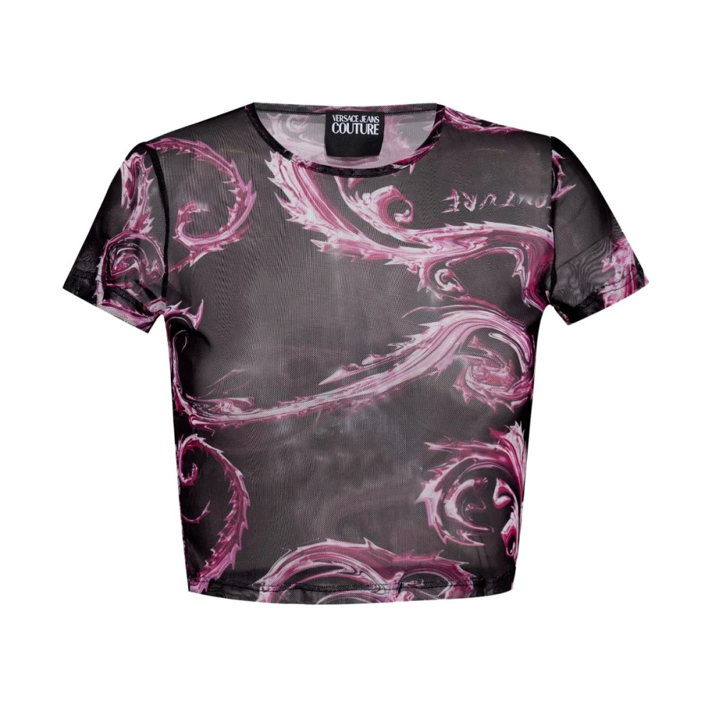 Versace Jeans Couture Zwarte T-shirts en Polos Black Dames