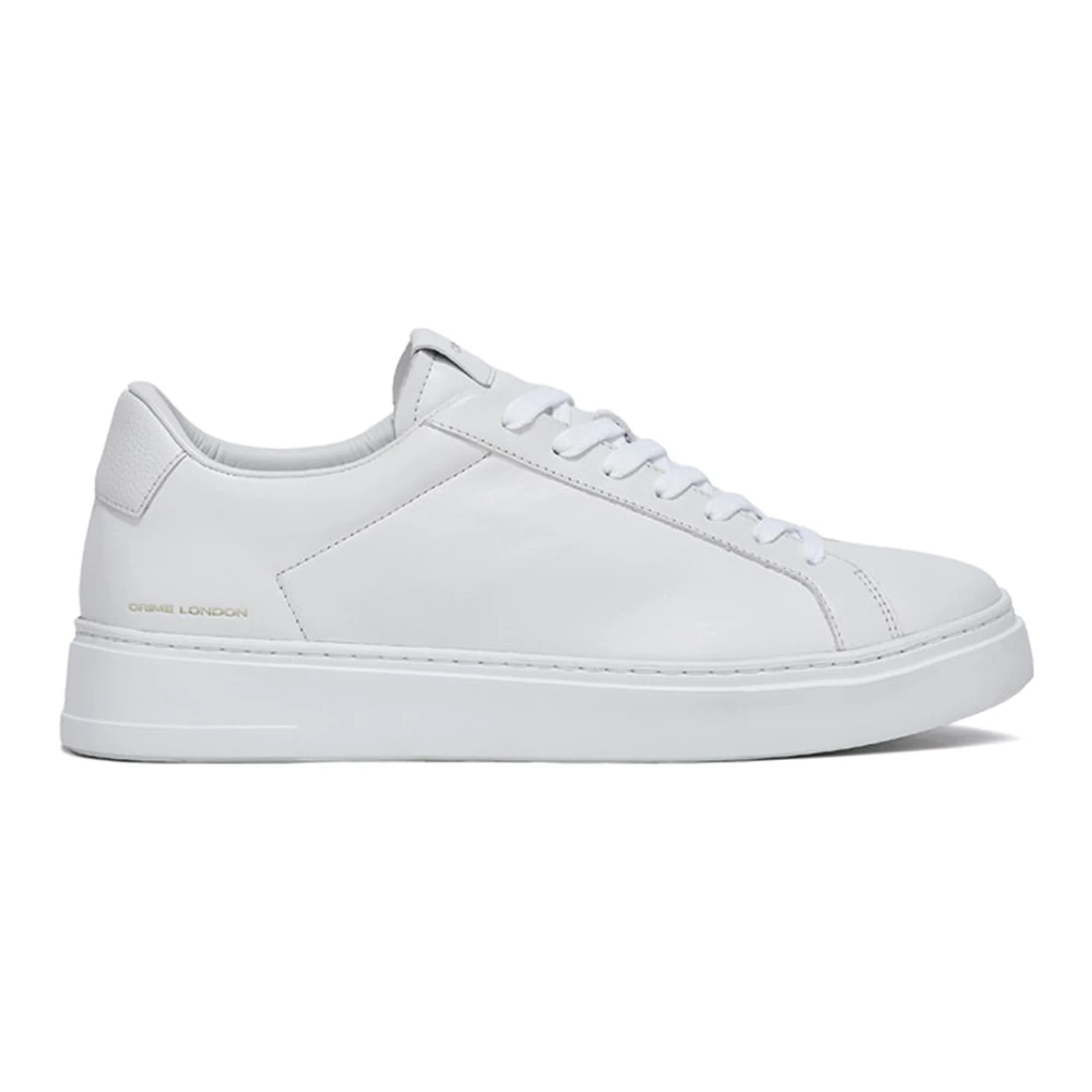 Crime London Vita lädersneakers tillverkade i Italien White, Herr