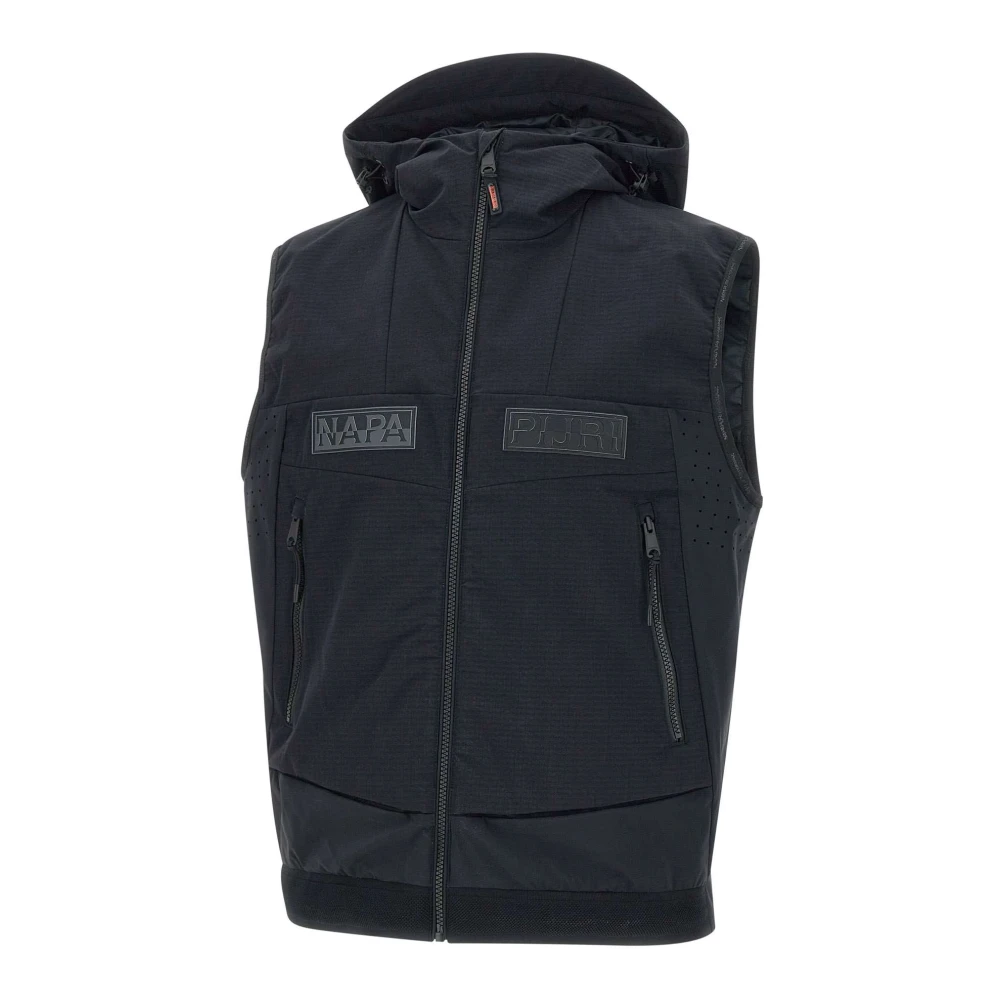 Napapijri Zwart Gilet Jas Waterdicht Lichtgewicht Black Heren