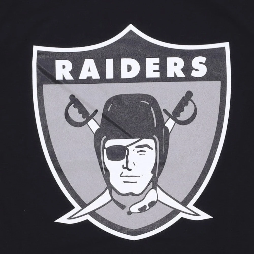 Mitchell & Ness Oakland Raiders Logo T-shirt Zwart Black Heren