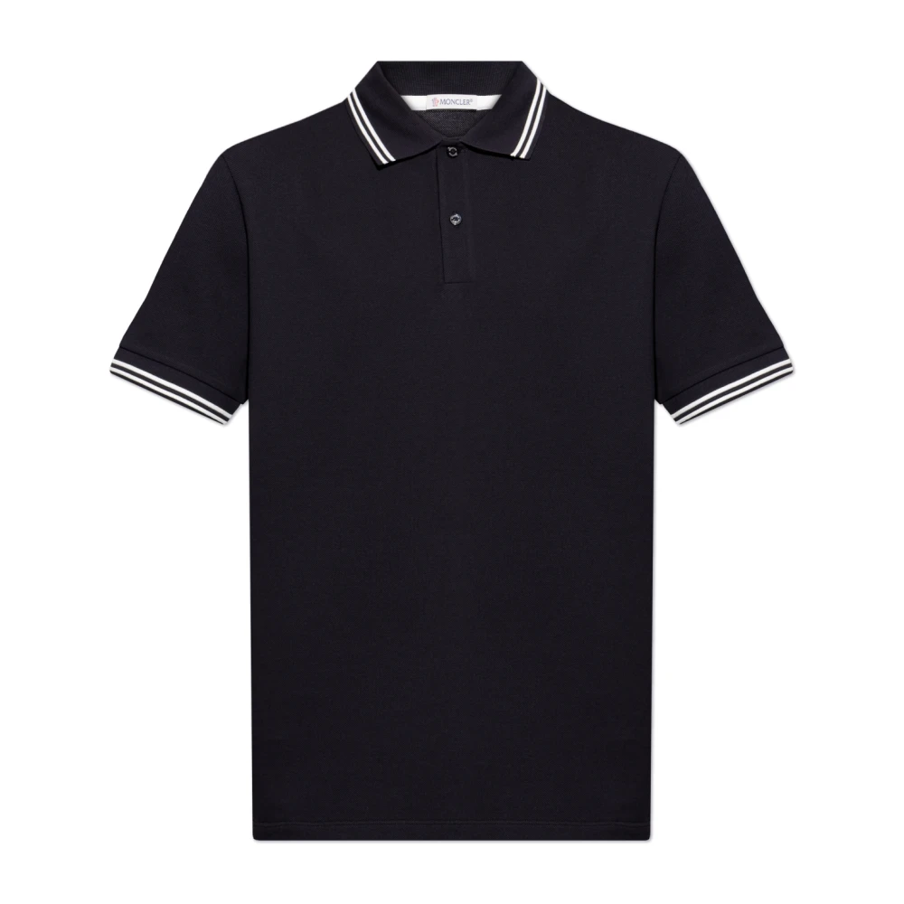 Moncler Men's Black Polo With Logo - Polo Shirts - Xs - Tops